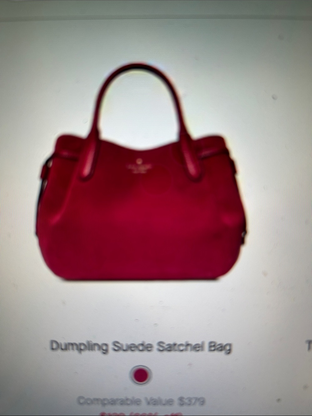 Dumping Suede Satchel Bag - Red Jam NWT
